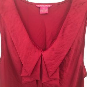 Satin like red tank. Great for holiday season.